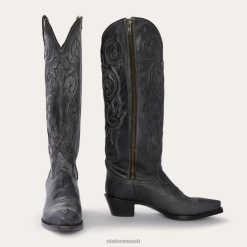 naised juhtmega disainiga küljelt lukuga kauboisaabas Stetson must jalatsid ZNRBV275