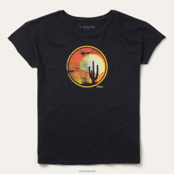 naised päikeseloojangu saguaro graafiline tee Stetson must kehakate ZNRBV467