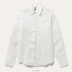 naised tikitud toonitriibuline linane pluus Stetson valge kehakate ZNRBV428